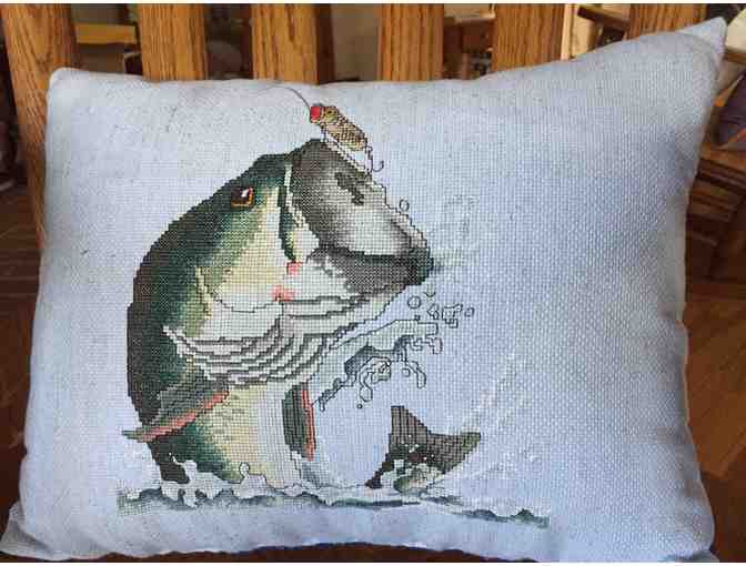 Cross Stitch Fish Pillow