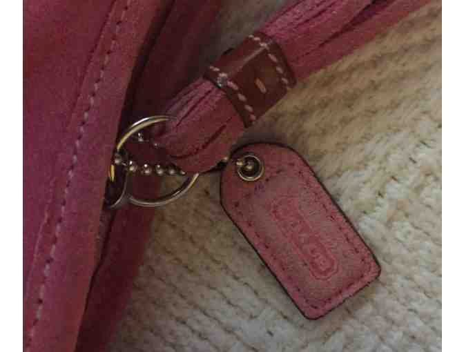 Pink Suede Coach Purse