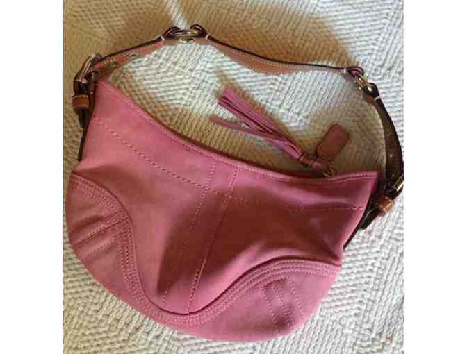 Pink Suede Coach Purse
