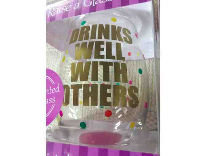 Wine glasses and drink stirrers