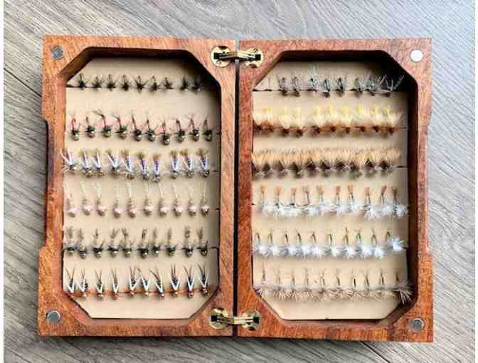 Handmade Box of Hand Tied Flies with 135 Flies