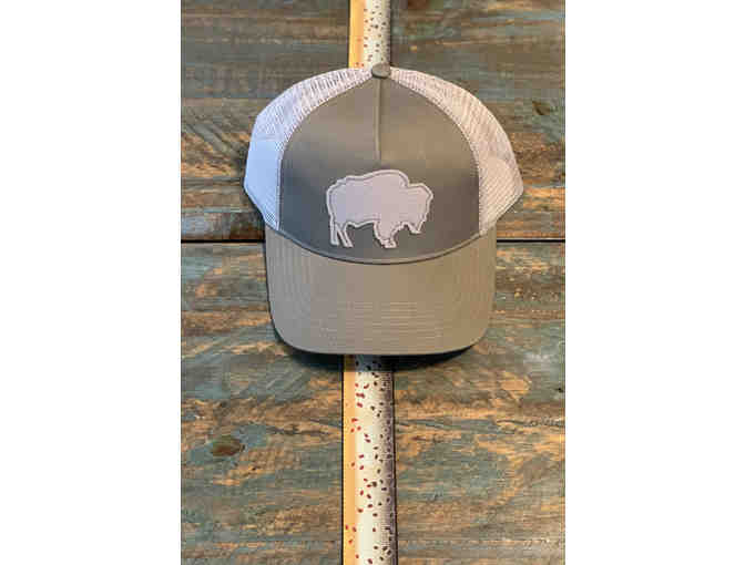 Tan Bison Trucker Hat and Brown Trout Belt