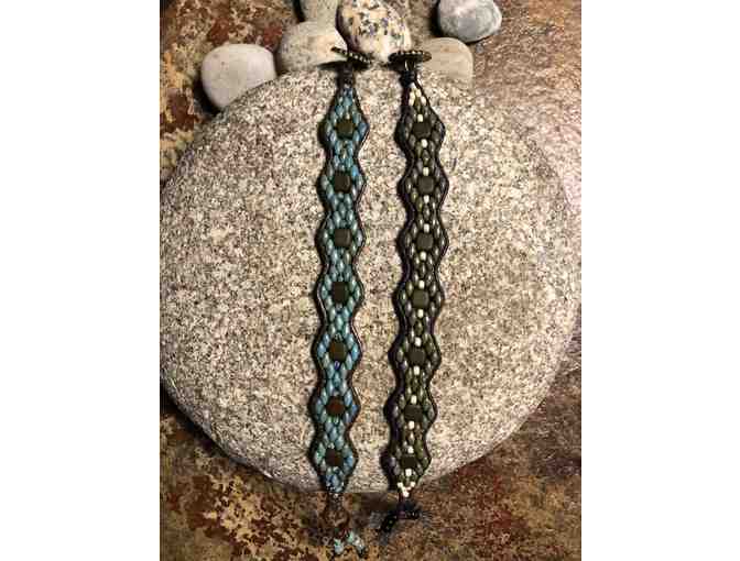 Two Bead Bracelets - Turquoise and Grey