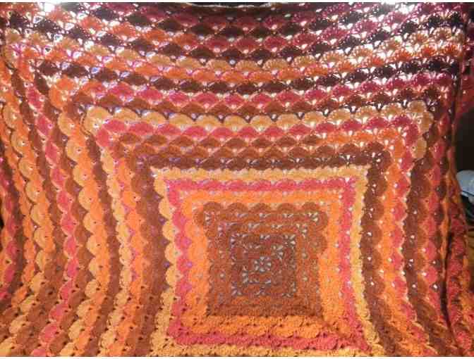 Handmade 'From the Middle' Afghan - Pink and Mauve 54' x 54'