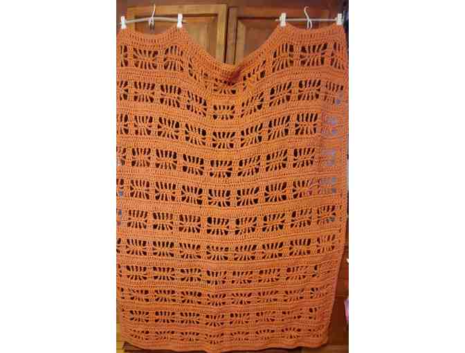 NEW OPENING BID Spider Web Crocheted Afghan