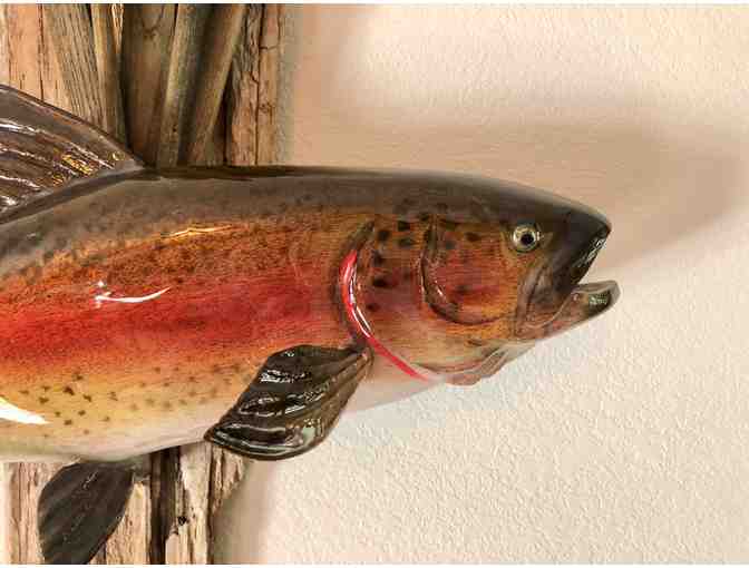 One of a Kind Walnut Hand-Carved and Hand-Painted Cutthroat Trout