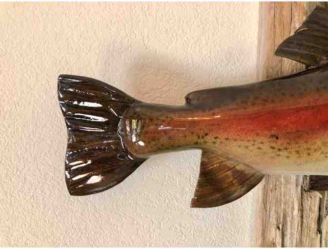 One of a Kind Walnut Hand-Carved and Hand-Painted Cutthroat Trout
