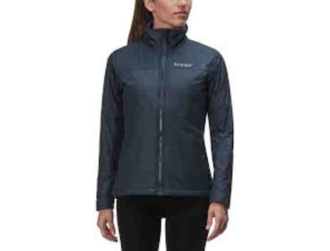 Simms Women's Midstream Insulated Jacket in Raven with CfR Pink Fly - size X-Small