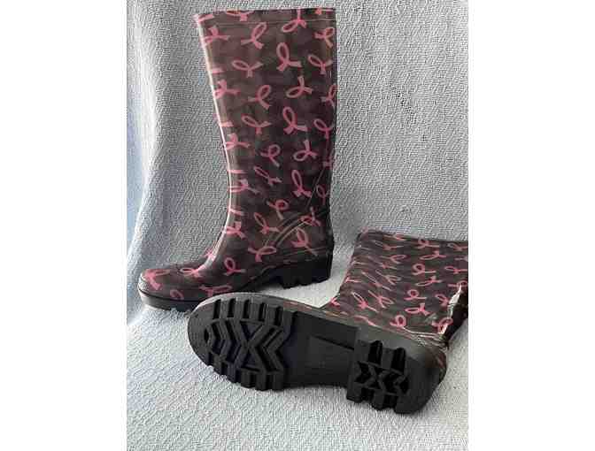 Breast Cancer Galoshes - Size 8 - Gently Worn