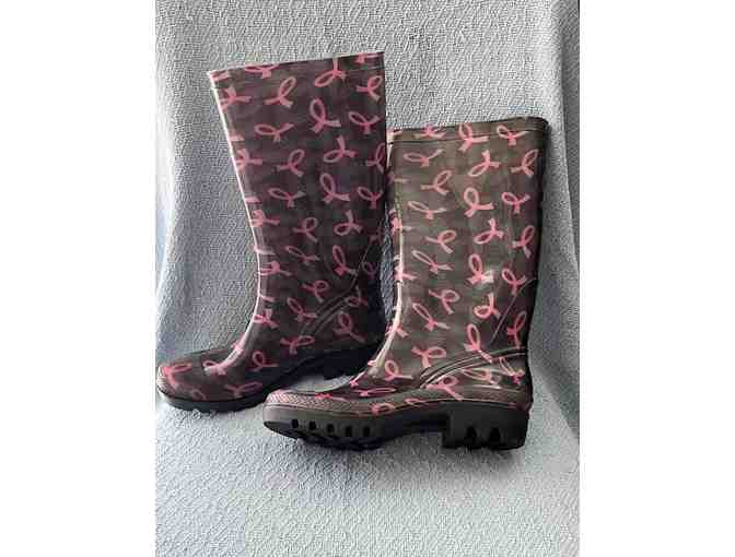 Breast Cancer Galoshes - Size 8 - Gently Worn