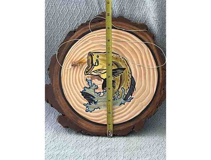 Acrylic/Wood Wall Hanging - Yellow and Brown