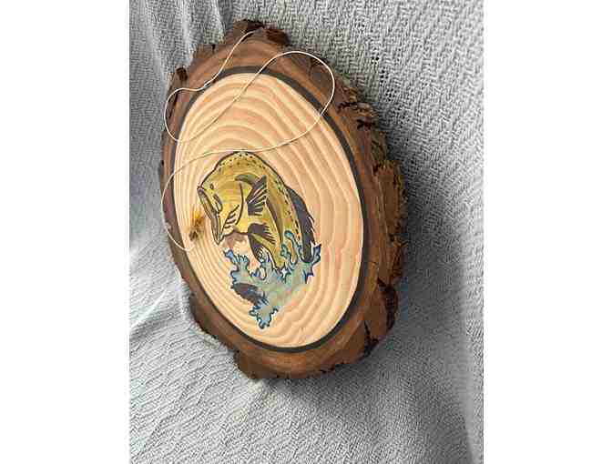 Acrylic/Wood Wall Hanging - Yellow and Brown