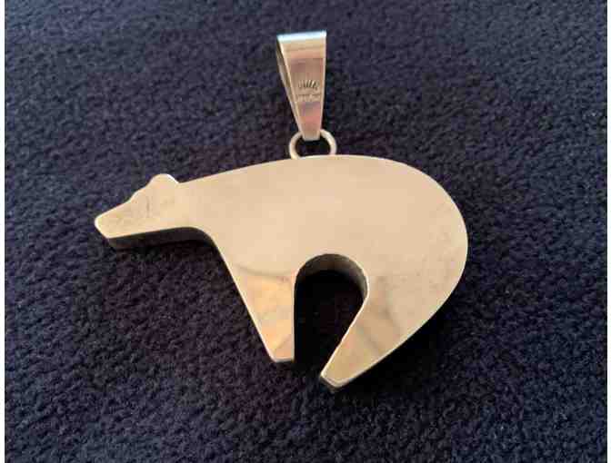 Sliver Bear Fetish Pendant