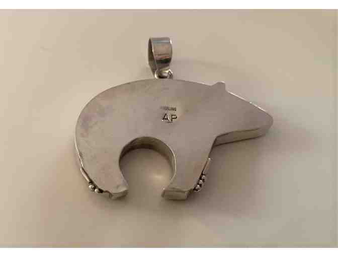 Large Inlay Bear Fetish Pendant