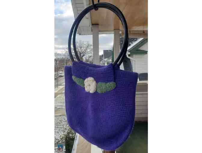 Hand Made Felted Blue Purse