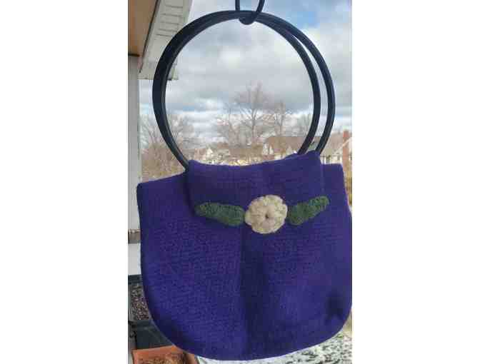 Hand Made Felted Blue Purse