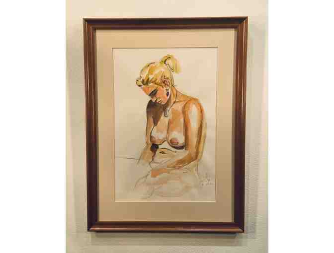 'Sitting Nude' - Watercolor by Bill Tulp