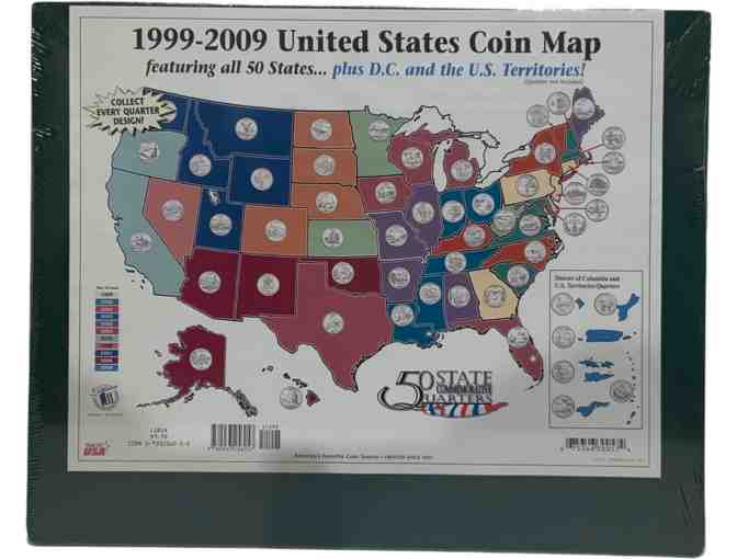 Statehood Quarter Display Map with Territories