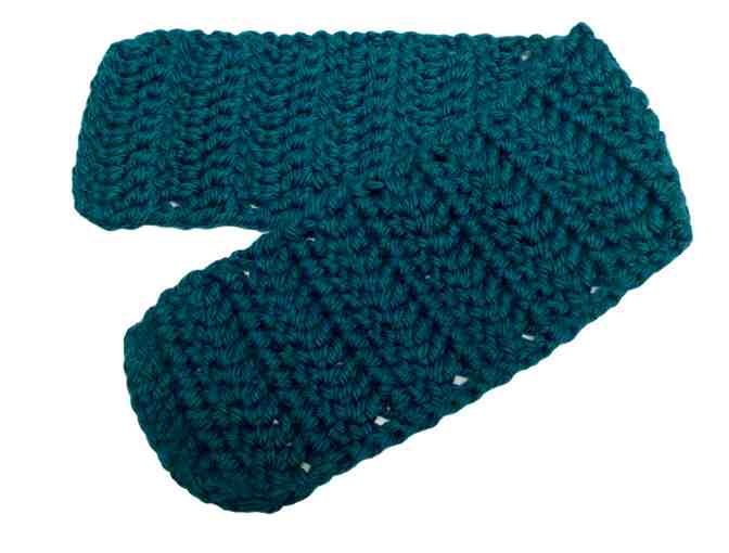 Green-Blue Chunky-Knit Scarf