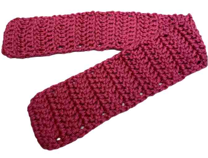 Pink Chunky-Knit Scarf