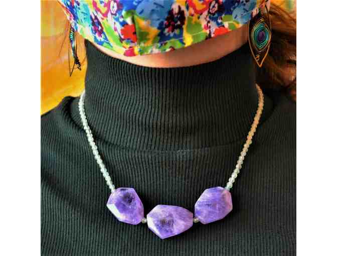 Amethyst and Peridot Necklace by Drala Stones - Photo 3
