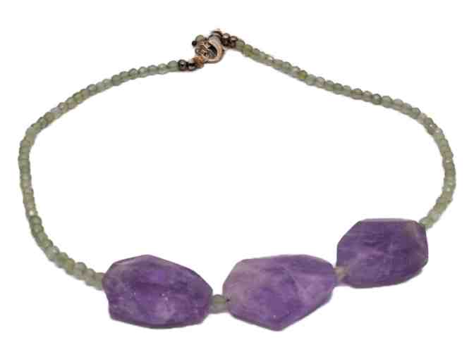 Amethyst and Peridot Necklace by Drala Stones