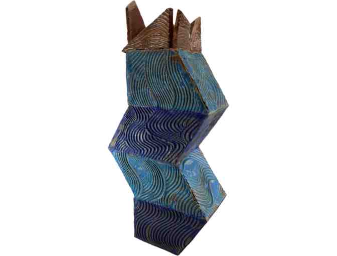 Gerry Williams Blue Zigzag Handcrafted Vase