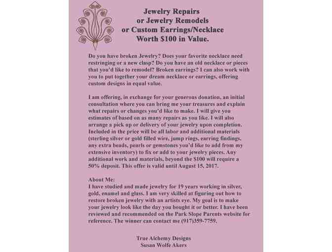 $100 True Alchemy / Susan Wolfe Akers Jewelry Gift Certificate