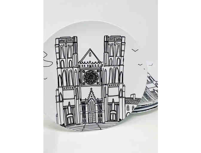 Set of 4 Grace Cathedral Plates by Michele Bell