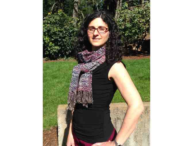 Elegant purple print long Scarf from indigo Traders
