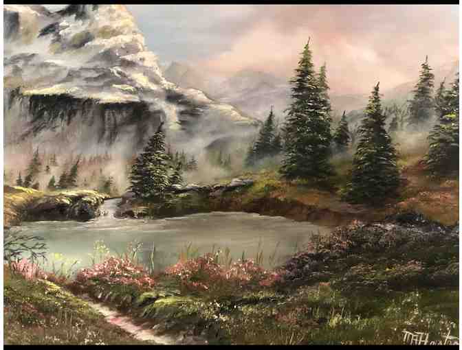 Landscape Painting: Springtime at the Watering Hole - Oil Painting on Canvas Panel