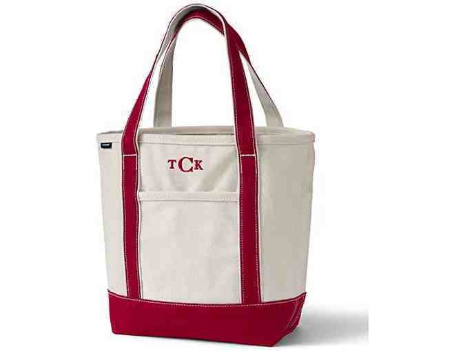 Lands' End Extra Large Natural Open Top Canvas Tote Bag with CCA Logo (2)