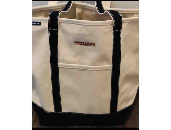 Lands' End Extra Large Natural Open Top Canvas Tote Bag with CCA logo