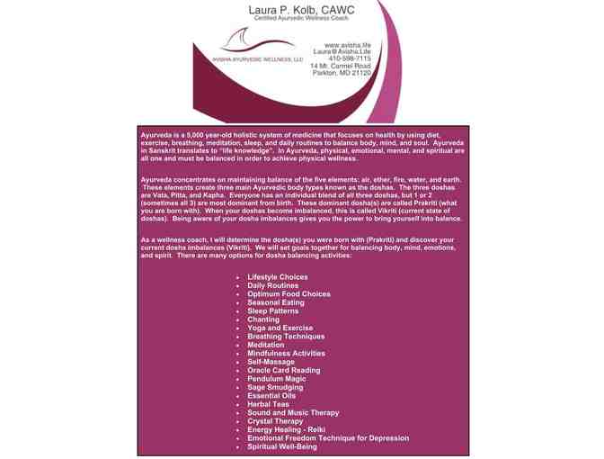 Ayurvedic Dosha Analysis and Wellness Session