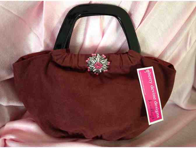 Maroon Suede Handbag by Sherry Devine Designs
