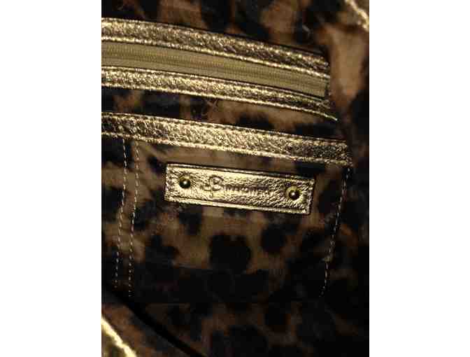 B. Makowsky 'Prospect' Gold Leather Shoulder Bag with Stud Accents