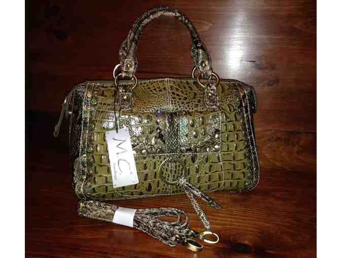 M.C. Handbags 'Connie' Crocodile Embossed Leather Handbag