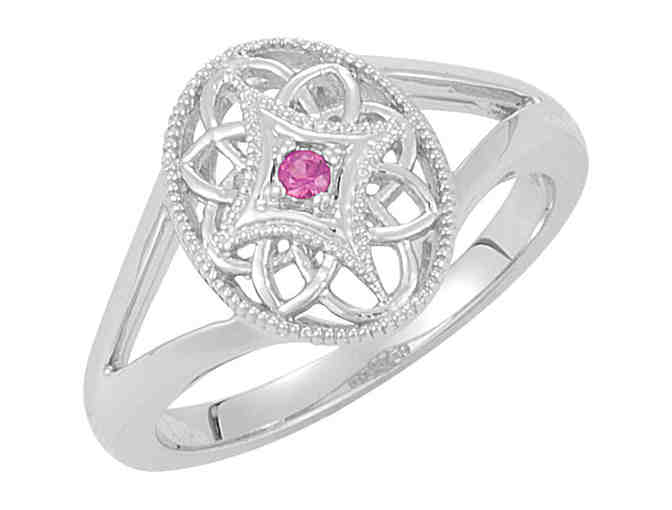 Sterling Silver and Ruby Celtic Star Ring