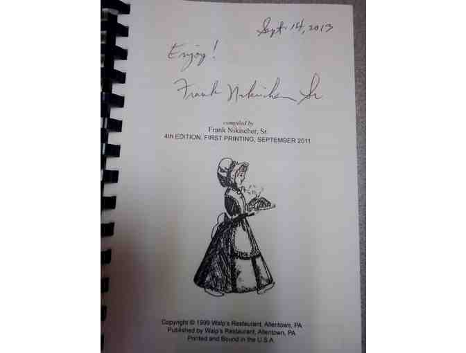 Commemorative Walp's Family Restaurant Cook Book, autographed