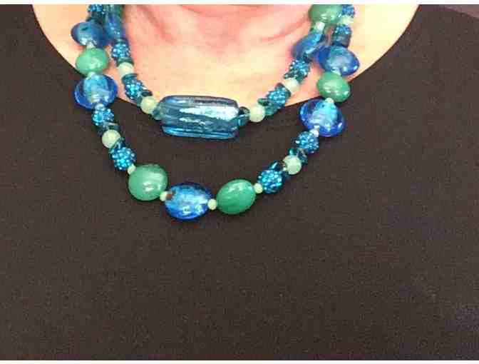 TWO Dazzling NECKLACES made of Hand Blown Beads