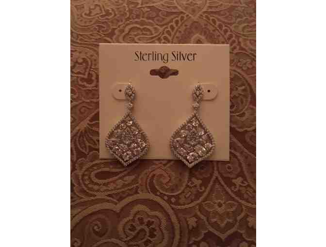 Add Bling to Your Outfit:  Sterling Silver & Cubic Zirconia DROP EARRING