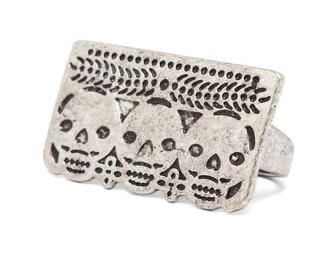 Pamela Love Day of the Dead Antique Silver Ring and Necklace