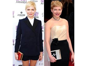 Olympia Le-Tan Moliere Book Clutch, as seen on Natalie Portman & Michelle Williams