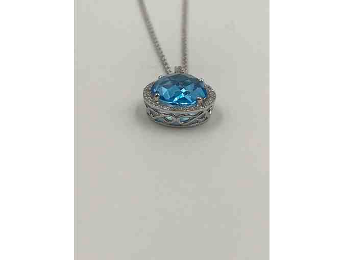 Blue Topaz and Diamond Pendant from J. Brown Jewelers