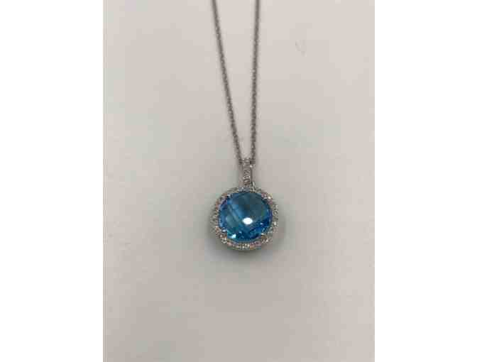 Blue Topaz and Diamond Pendant from J. Brown Jewelers