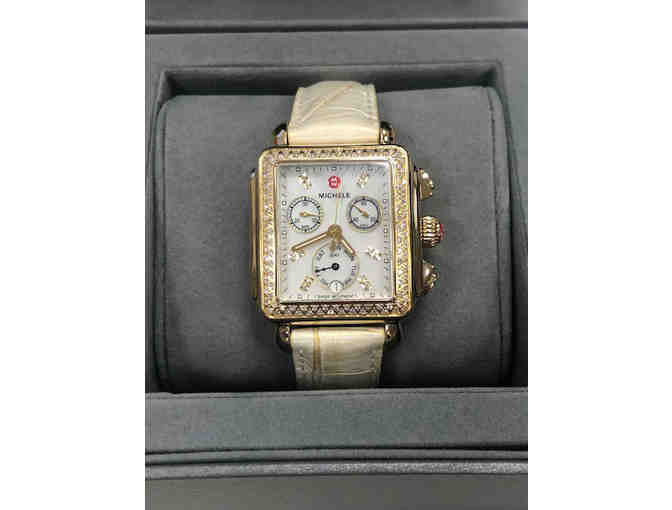 Deco Gold Toned & Diamond Watch by Michele from Radcliffe Jewelers