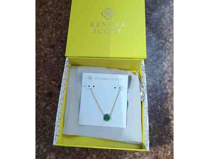 Kendra Scott earrings and necklace - green stone
