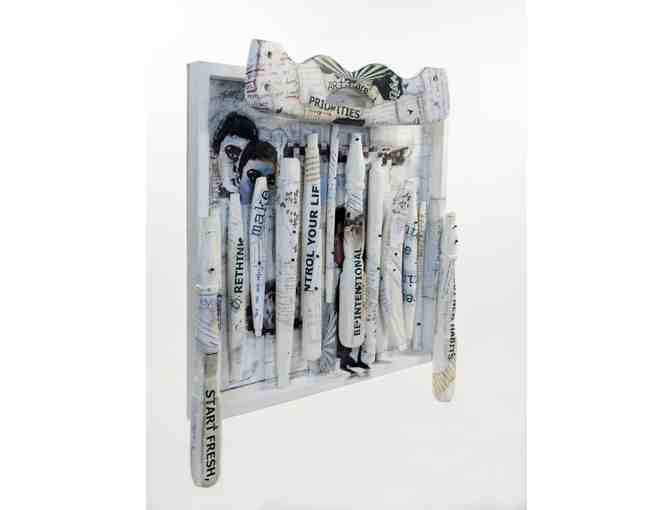 Take A Seat: Assemblage Collage Wall Sculpture
