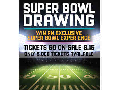 Book of FIVE (5) Opportunity Drawing Ticket for (2) VIP SuperBowl LII Tickets and Package!