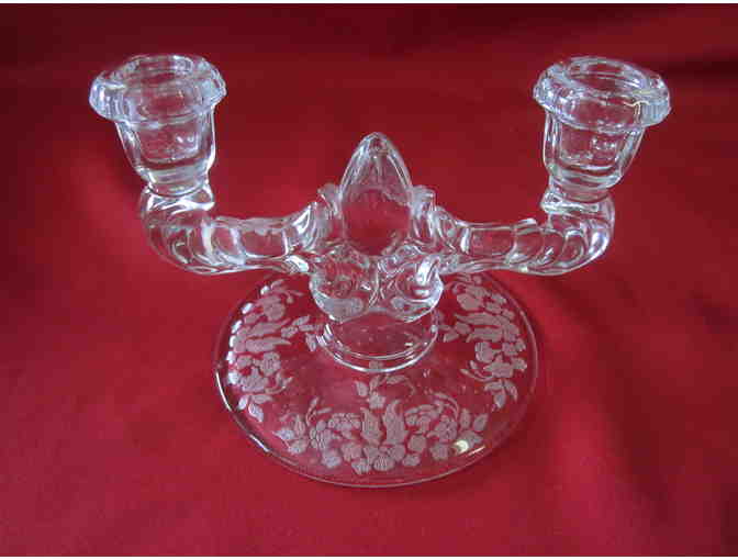 Vintage Clear Glass Dishware and Candle Holders